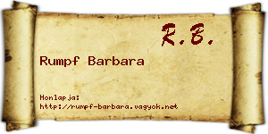 Rumpf Barbara névjegykártya